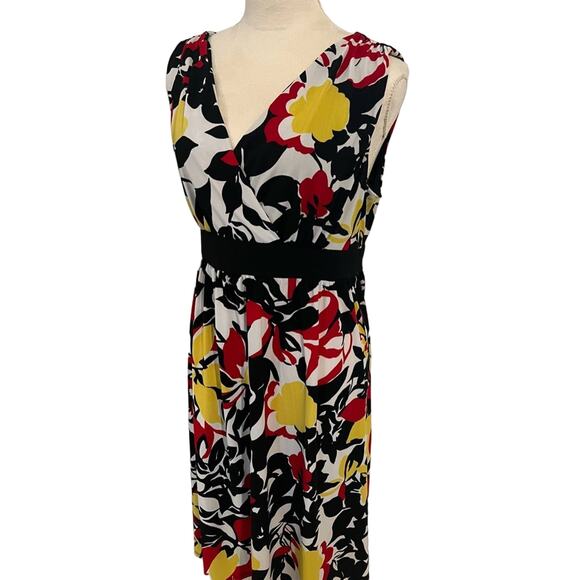 Madison Studio Women’s Bright Colorful Dress V-Neck Front & Back Size 14 - Picture 1 of 7